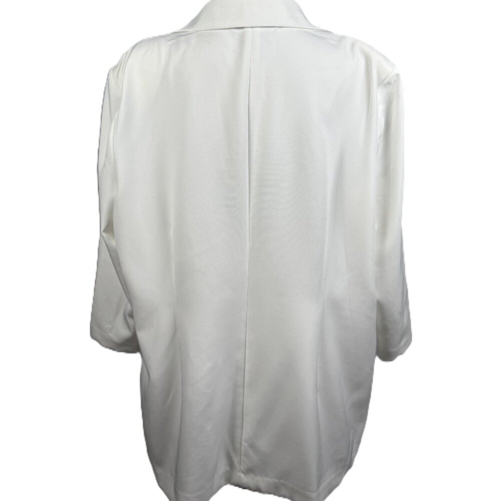 Carol Wren White Chic Tailored Blazer Size XL with Gold button - Picture 5 of 7